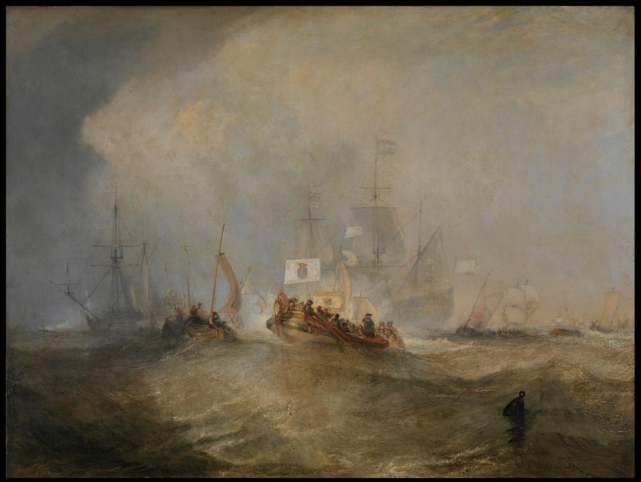 Высадка Вильгельма III в Англии 4.11.1688.  Картина Уильяма Тёрнера, 1832