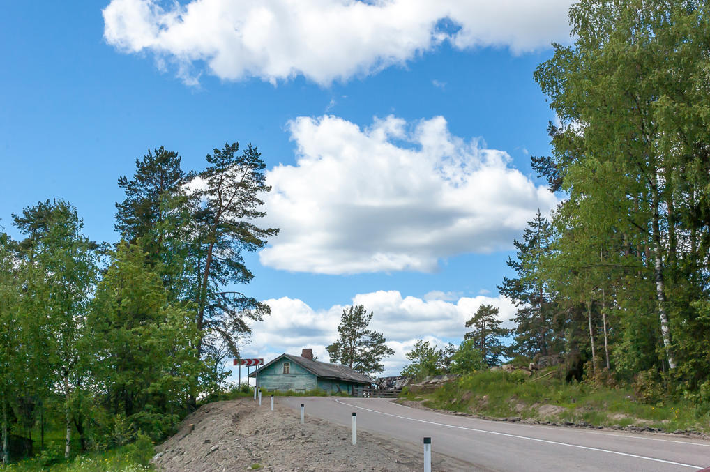 Трасса Сортавала между Лахденпохьей и Сортавалой