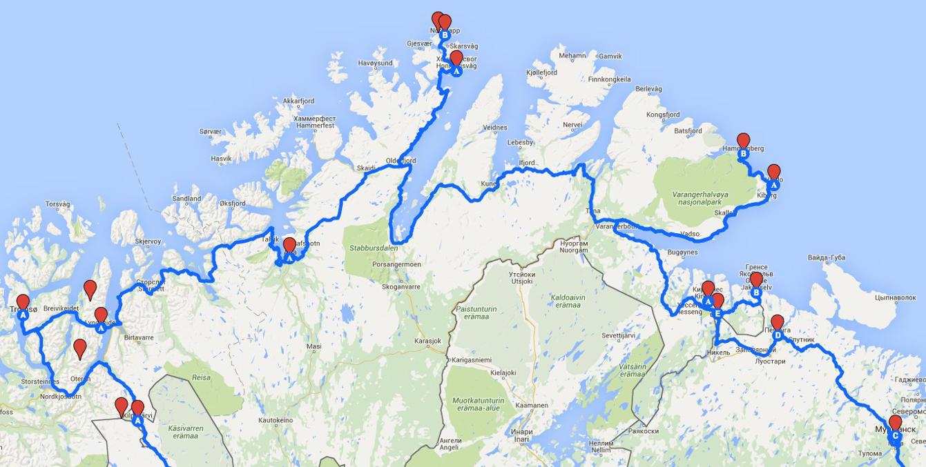 Маршрут поездки, увеличено