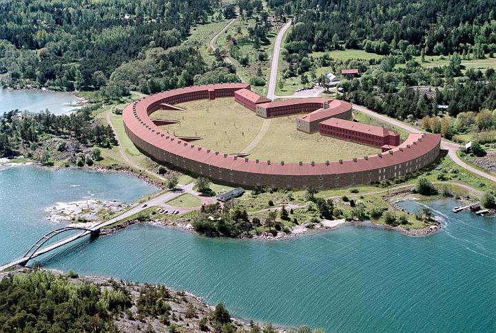 Рендер крепости Бомарсунд до ее уничтожения. Иллюстрация с вики