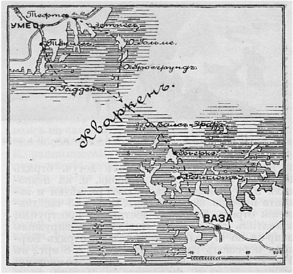 Карта похода. Источник: https://news.sarbc.ru/focus/materials/2018-03-13/6434.html, там с: А. Коцебу, Переход через Кваркен, Военная энциклопедия Сытина, 1913