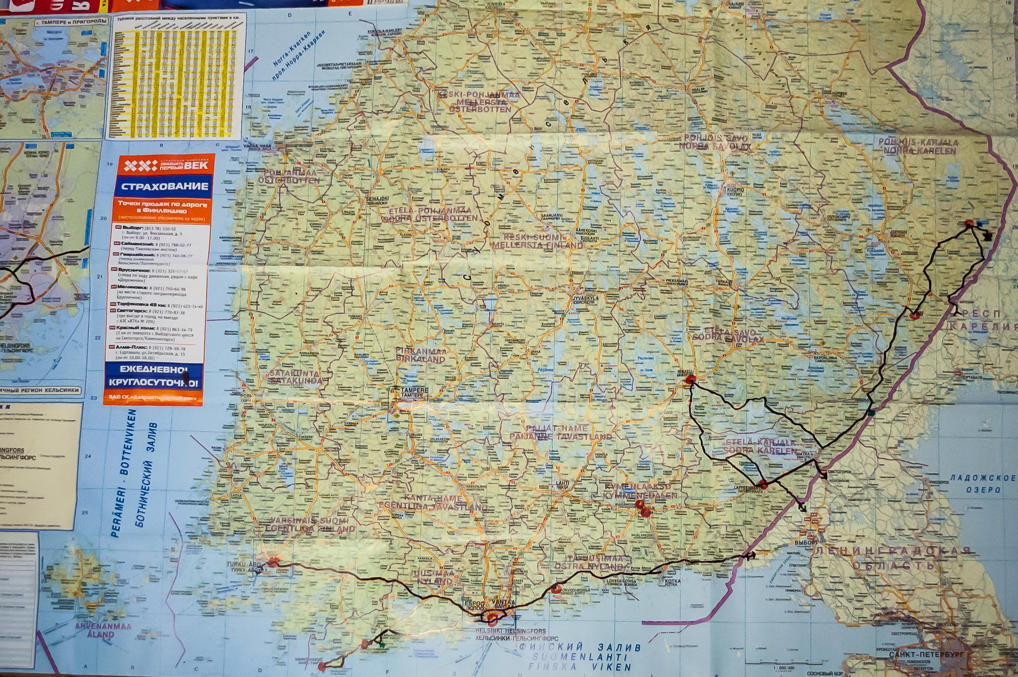 Карта Финляндии