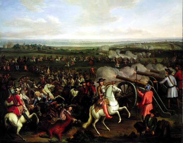 Сражение при Фербеллине.  Картина Дисмара Дегена, 1740