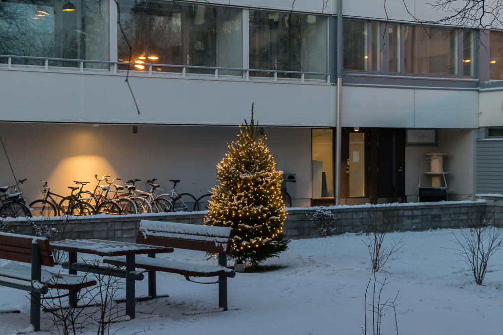 24. Типичная велопарковка у многоэтажного жилого дома в центре